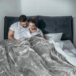 Ehc Warm & Soft Sherpa Flannel Fleece Microfiber Blanket, Double Bed, Dark Grey - 150 Cm X 200 Cm - thumbnail 3