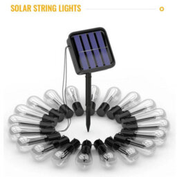 5M 20 Led Solar Powered Retro Bulb String Lights Garden Outdoor Fairy Party Lamp - thumbnail 4