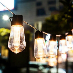 5M 20 Led Solar Powered Retro Bulb String Lights Garden Outdoor Fairy Party Lamp - thumbnail 5