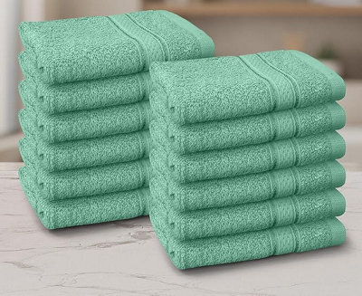 Casabella 12 Pack Flannel Face Cloth - 100% Cotton Face Towels Soft & Absorbent Super Quality Washcloths - image 1