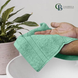 Casabella 12 Pack Flannel Face Cloth - 100% Cotton Face Towels Soft & Absorbent Super Quality Washcloths - thumbnail 3