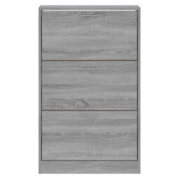 Vidaxl Shoe Cabinet Grey Sonoma 63X24X103 Cm Engineered Wood - thumbnail 4