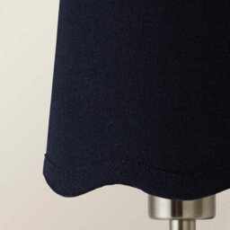 Valuelights Mabel Small Navy Scallop Edge Linen Lamp Shade And Bulb (D)25Cm - thumbnail 5