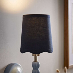 Valuelights Mabel Small Navy Scallop Edge Linen Lamp Shade And Bulb (D)25Cm - thumbnail 2