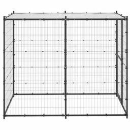 Berkfield Durable Outdoor Dog Kennel Steel With Roof 110X220X180 Cm - thumbnail 3