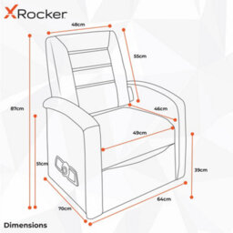 X Rocker Premier Jr 2.1 Audio Ottoman Gaming Chair For Kids - Black - thumbnail 6