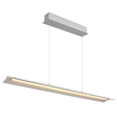 Luminosa Lighting Luminosa Muriella Bar Pendant Ceiling Light Aluminium Brushed Clear Glass Shade Led 3000K - image 1