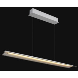 Luminosa Lighting Luminosa Muriella Bar Pendant Ceiling Light Aluminium Brushed Clear Glass Shade Led 3000K - thumbnail 4