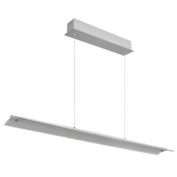 Luminosa Lighting Luminosa Muriella Bar Pendant Ceiling Light Aluminium Brushed Clear Glass Shade Led 3000K - thumbnail 2