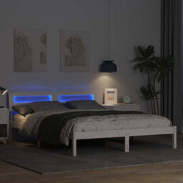 Walplus Bed Frame With Headboard White 140 X 200 Cm Solid Pine Wood - thumbnail 4