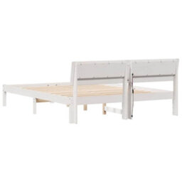 Walplus Bed Frame With Headboard White 140 X 200 Cm Solid Pine Wood - thumbnail 7