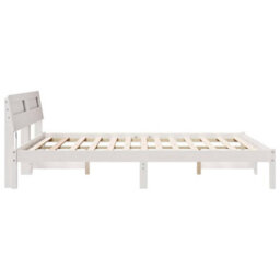Walplus Bed Frame With Headboard White 140 X 200 Cm Solid Pine Wood - thumbnail 6