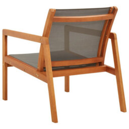 Berkfield Garden Lounge Chair Grey Solid Eucalyptus Wood And Textilene - thumbnail 4