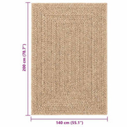 Vidaxl Rug Zizur 140X200 Cm Jute Look Indoor And Outdoor - thumbnail 3