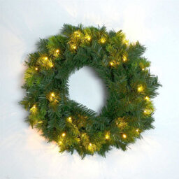 Shatchi 55Cm Wreath Pre Lit With Various Tips Christmas Fireplace Home Wall Door Decorations Outdoor Battery Box Indoor - thumbnail 4