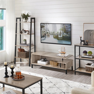 Yaheetech Grey Industrial Tv Stand With Open Storage Shelf - image 1
