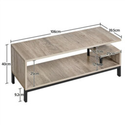 Yaheetech Grey Industrial Tv Stand With Open Storage Shelf - thumbnail 3