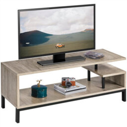 Yaheetech Grey Industrial Tv Stand With Open Storage Shelf - thumbnail 2