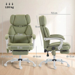 1Wall Massage Office Chair Heated Reclining Computer Chair With Wheels - thumbnail 2