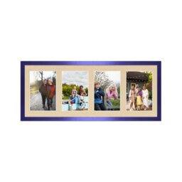 AK Frames 50X20Cm Purple Sleek Multi Photo Frame With Ivory Mount - Holds 4 Apertures (4X) 6X4 Photos - thumbnail 1
