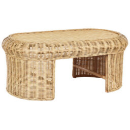 Beliani Garden Lounge Set With Table 5 Seater Livadeia Rattan Natural - thumbnail 5
