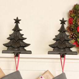 Dibor Set Of 2 3D Christmas Tree Decorative Stocking Hook Fireplace Stocking Holder Christmas Stocking Holders - thumbnail 3