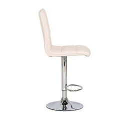 Evre White Cuban Bar Stool With Adjustable Gas Lift And 360 Degree Swivel For Pubs Kitchen Breakfast - thumbnail 4