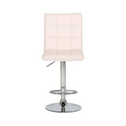 Evre White Cuban Bar Stool With Adjustable Gas Lift And 360 Degree Swivel For Pubs Kitchen Breakfast - thumbnail 3