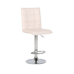 Evre White Cuban Bar Stool With Adjustable Gas Lift And 360 Degree Swivel For Pubs Kitchen Breakfast - thumbnail 2