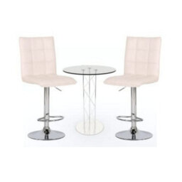 Evre White Cuban Bar Stool With Adjustable Gas Lift And 360 Degree Swivel For Pubs Kitchen Breakfast - thumbnail 6