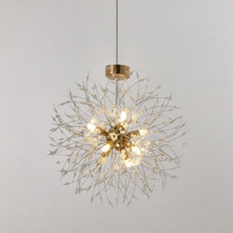 Living And Home 8 Lights Gold Sputnik Beaded Hanging Crystal Chandelier Dandelion Pendant Lights 45 Cm - thumbnail 3