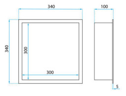 Recessed Bathroom Shelf Rea 1 30X30X10 Brush Steel - thumbnail 8