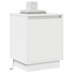 Berkfield Bedside Cabinets With Led Lights 2 Pcs White 39X34,5X50 Cm - thumbnail 3