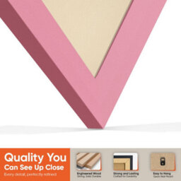 "AK Frames 25X17"" Pink Sleek Vinyl Record Frame With Ivory Mount For 12 Inch Lp Cover & Disc - Overlapped Design" - thumbnail 3