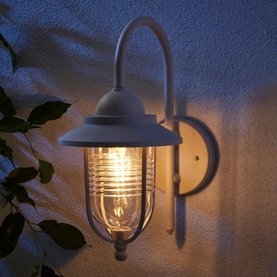 Zinc Dublin Fixed Matt Ivory Mains-Powered Led Outdoor Lantern On/off Wall Light (Dia)18Cm - image 1
