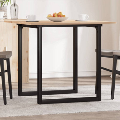 Berkfield Dining Table O-Frame 80X80X75 Cm Solid Wood Pine And Steel - image 1