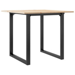 Berkfield Dining Table O-Frame 80X80X75 Cm Solid Wood Pine And Steel - thumbnail 2