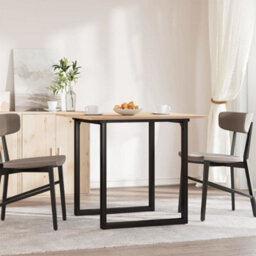 Berkfield Dining Table O-Frame 80X80X75 Cm Solid Wood Pine And Steel - thumbnail 3