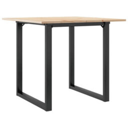 Berkfield Dining Table O-Frame 80X80X75 Cm Solid Wood Pine And Steel - thumbnail 6