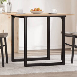 Berkfield Dining Table O-Frame 80X80X75 Cm Solid Wood Pine And Steel - thumbnail 1