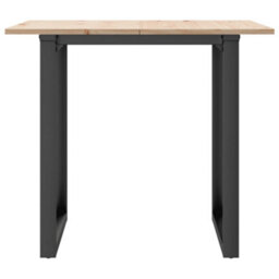 Berkfield Dining Table O-Frame 80X80X75 Cm Solid Wood Pine And Steel - thumbnail 4