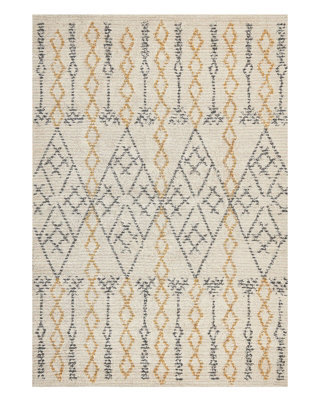 Beliani Beige Cotton Rug 140 X 200 Cm - Hand-Tufted Geometric Low Pile - image 1