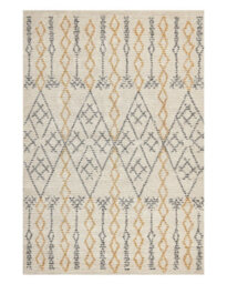Beliani Beige Cotton Rug 140 X 200 Cm - Hand-Tufted Geometric Low Pile - thumbnail 1