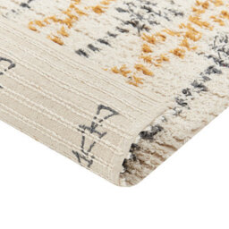 Beliani Beige Cotton Rug 140 X 200 Cm - Hand-Tufted Geometric Low Pile - thumbnail 5