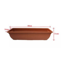 Rectangular 60Cm Plastic Pot Trough Plant Winchester Bel Garden Flower Patio Rectangle Planter Terracotta - thumbnail 2