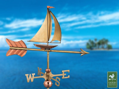 Good Directions Cottage Yacht Copper Weathervane - H66 X W56 X L28 Cm - image 1