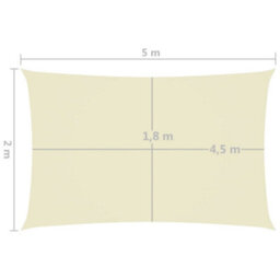 Berkfield Sunshade Sail Oxford Fabric Rectangular 2X5 M Cream - thumbnail 6