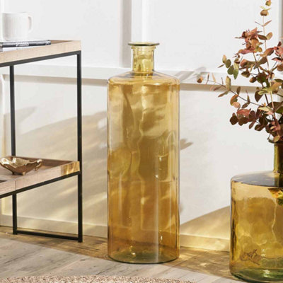 Pacific Lifestyle Tall Amber Recycled Glass Bottle Vase - image 1