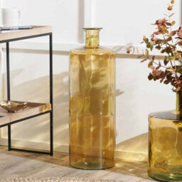 Pacific Lifestyle Tall Amber Recycled Glass Bottle Vase - thumbnail 1