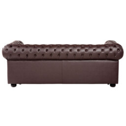 Beliani Living Room Set 4 Seater Chesterfield Leather Brown - thumbnail 6